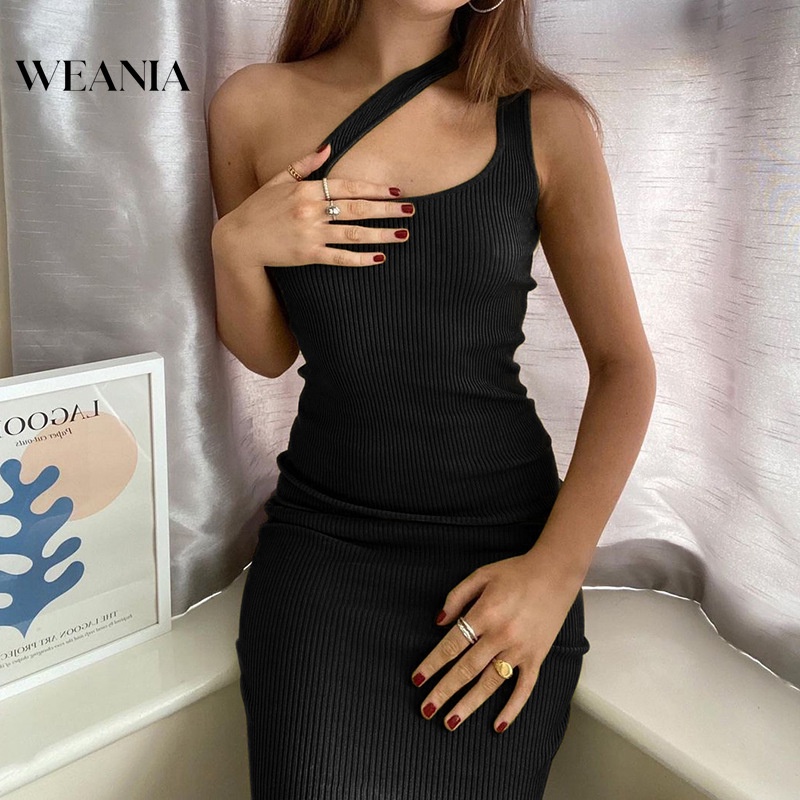 Đầm Trễ Vai Thiết Kế Màu Trơn Thanh Lịch Cho Phái Nữ