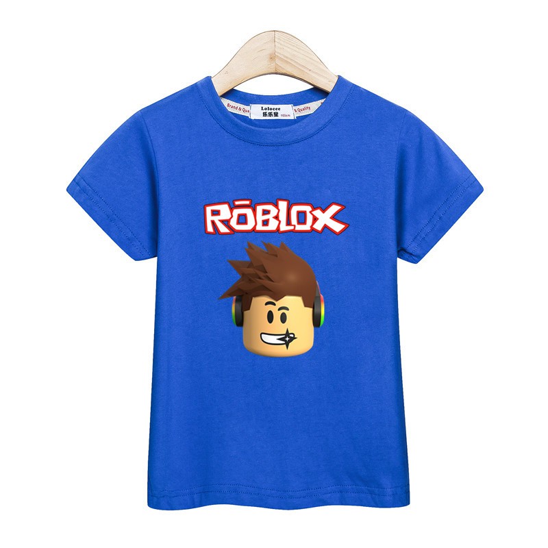 Roblox bé trai áo phông cotton in áo mùa hè Quần áo thời trang trẻ em boys tee tops