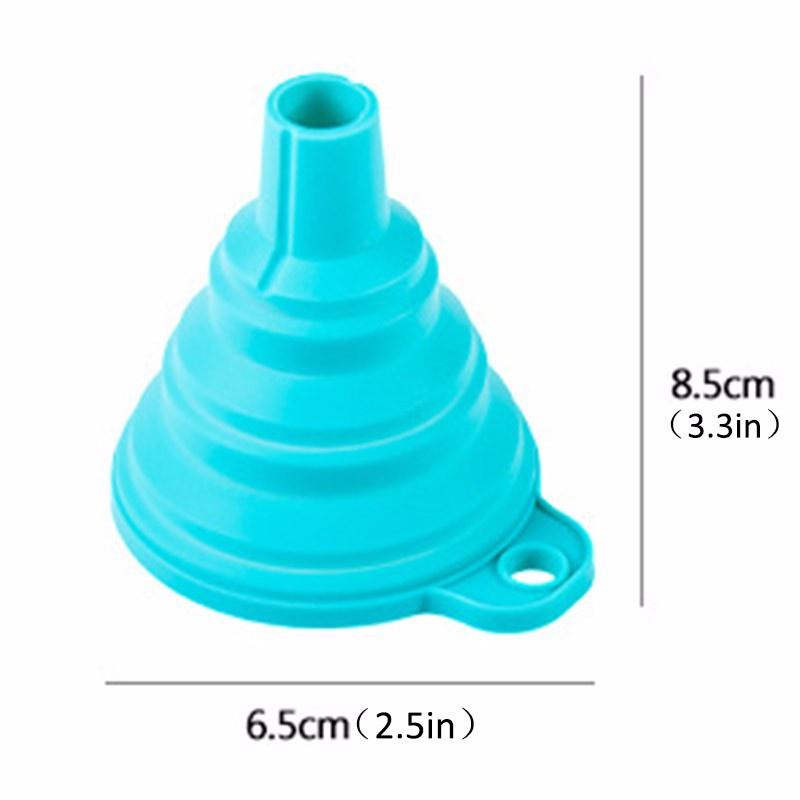 Phễu mini gấp gọn silicon đa năng, phễu silicon dẻo chịu nhiệt có lỗ treo móc tường (Giao Màu Ngẫu Nhiên)
