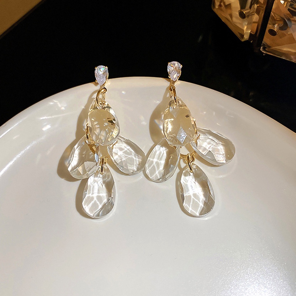 Bông tai hình học trong suốt độc đáo thời trang