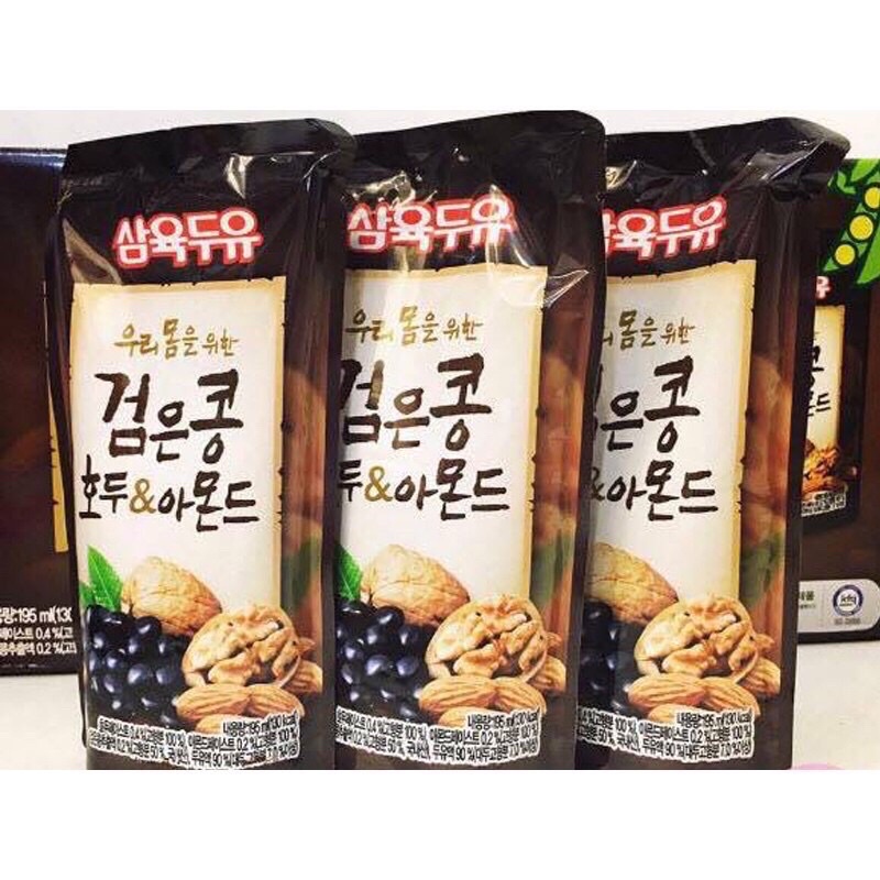 Sữa hạt đậu đen, óc chó, hạnh nhân Samyook (dạng túi 195ml*20 bịch)