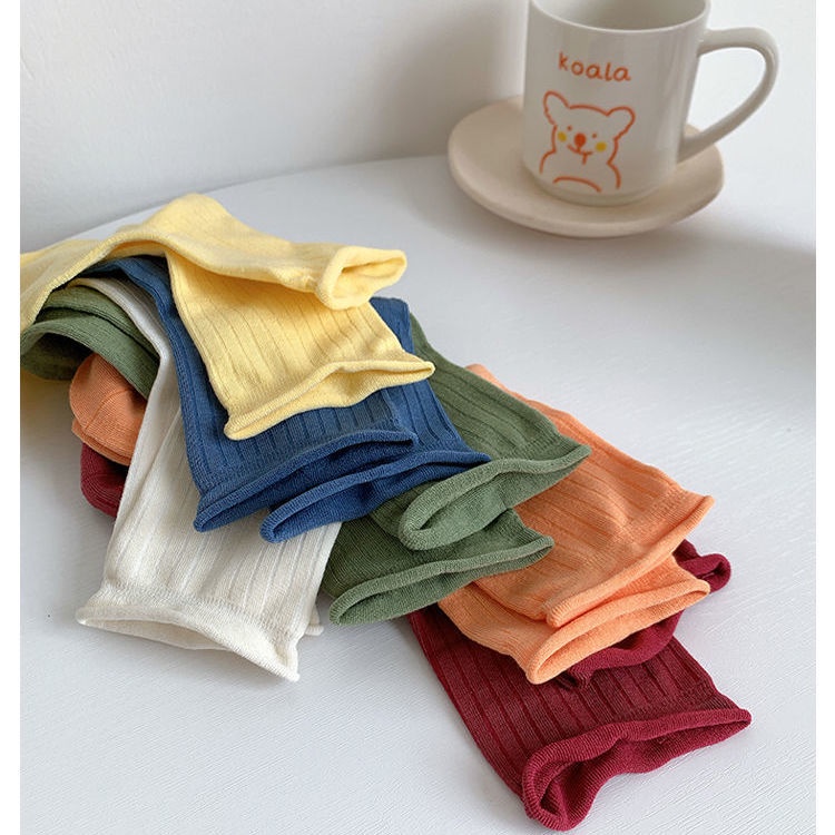 Set 2 đôi vớ mỏng nhiều màu sắc phong cách hàn quốc cho nữ