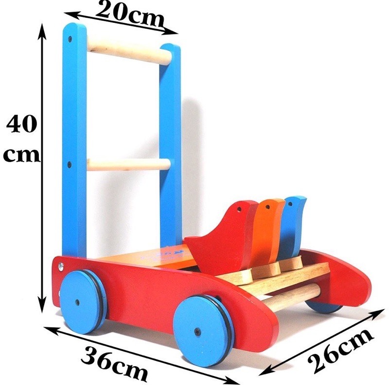 Xe tập đi cho bé, Xe gà, xe đẩy tập đi bằng gỗ giúp giữ thăng bằng, an toàn, dễ dàng sử dụng