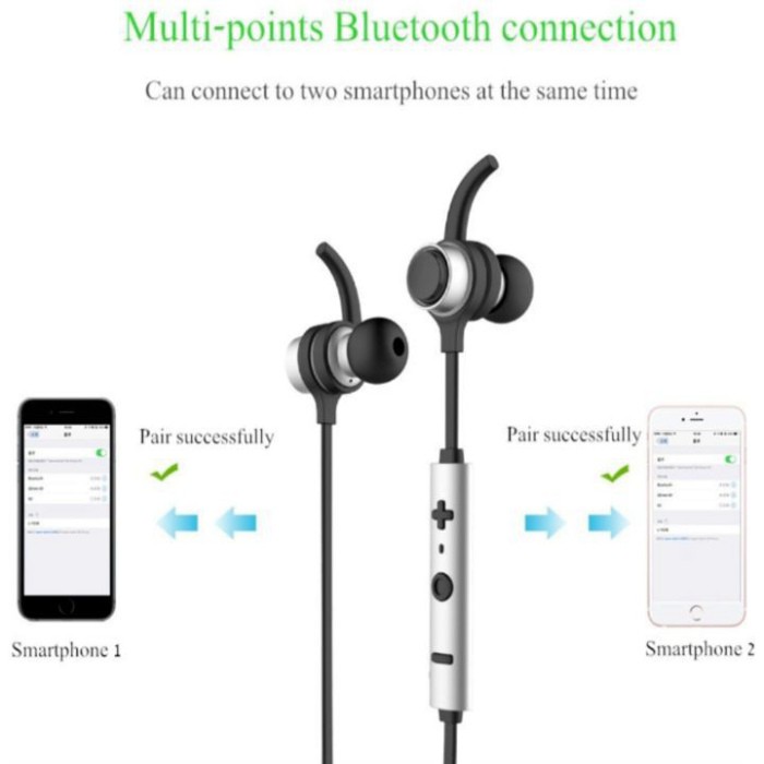 Sản phẩm Tai nghe thể thao Bluetooth nhãn hiệu Baseus NGB16-02 Khả năng kết nối cùng lúc 2 thiết bị ..