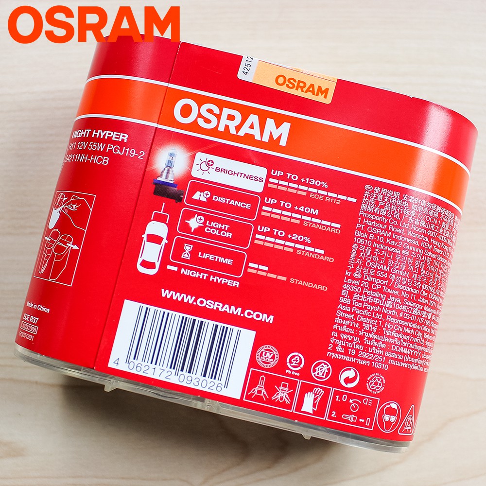 Bóng đèn HALOGEN OSRAM H11 Nouvo 5/6 tăng sáng trắng (64211NH-HCB)