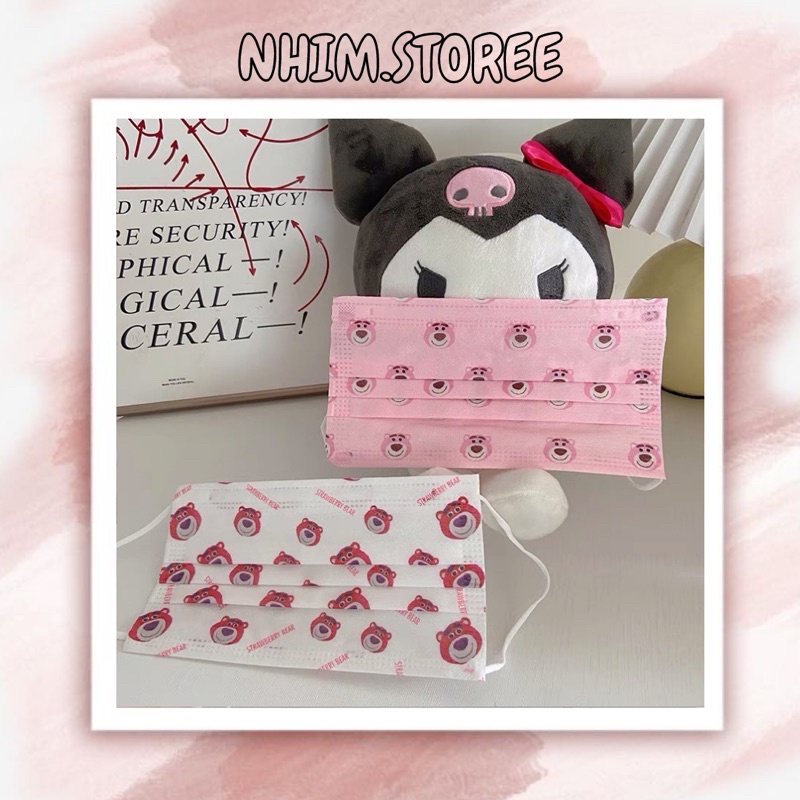 Khẩu Trang In Hình Gấu Lotso Dễ Thương ( Loại Dành Cho Người Lớn ) | BigBuy360 - bigbuy360.vn