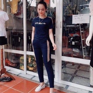đồ bộ thể thao nữ chạy viền,Bộ thun hàng cotton mẫu thể thao hót nhất 2021(đủ size 38-70kg)