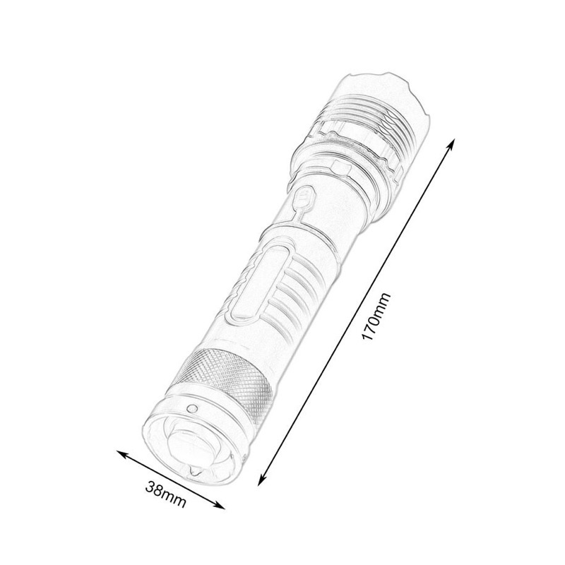 Đèn pin LED phong cách quân đội XML-T6 có khả năng thu phóng