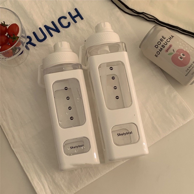 Bình đựng nước thời trang bình nước 900ml có ống hút tiện lợi