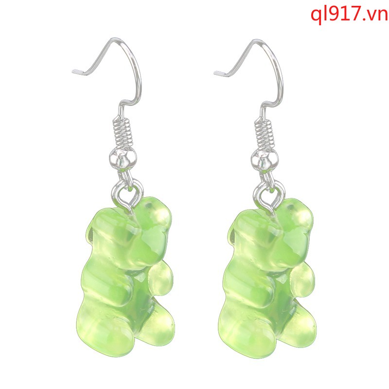 1 Cặp Bông Tai Hình Gấu Gummy Mini Dễ Thương