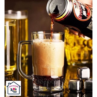 Cốc nhựa giả thủy tinh có quai trong suốt uống bia hơi uống nước ngọt trà chanh trà đá cà phê nước cam Misyhome