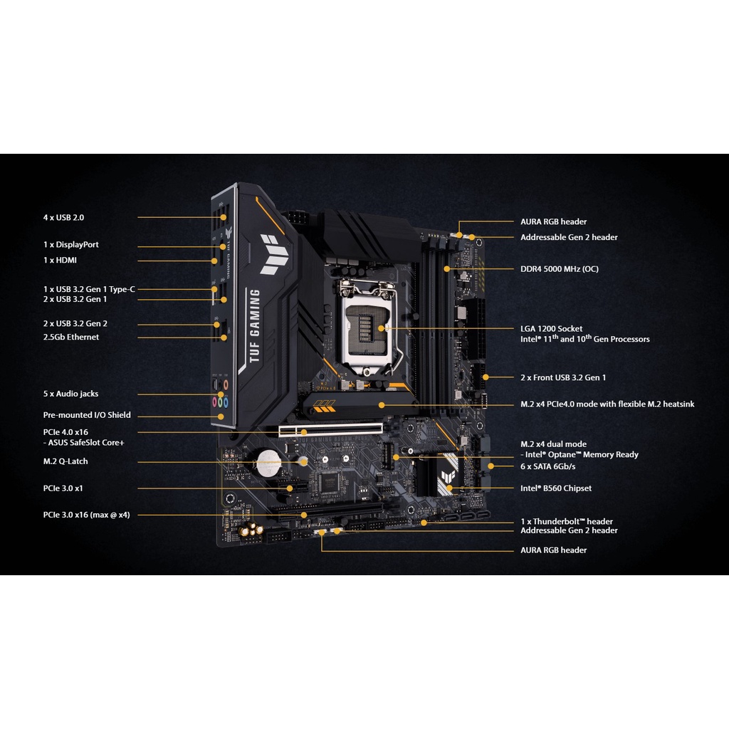 Mainboard ASUS TUF GAMING B560M-PLUS socket 1200 đẳng cấp gaming