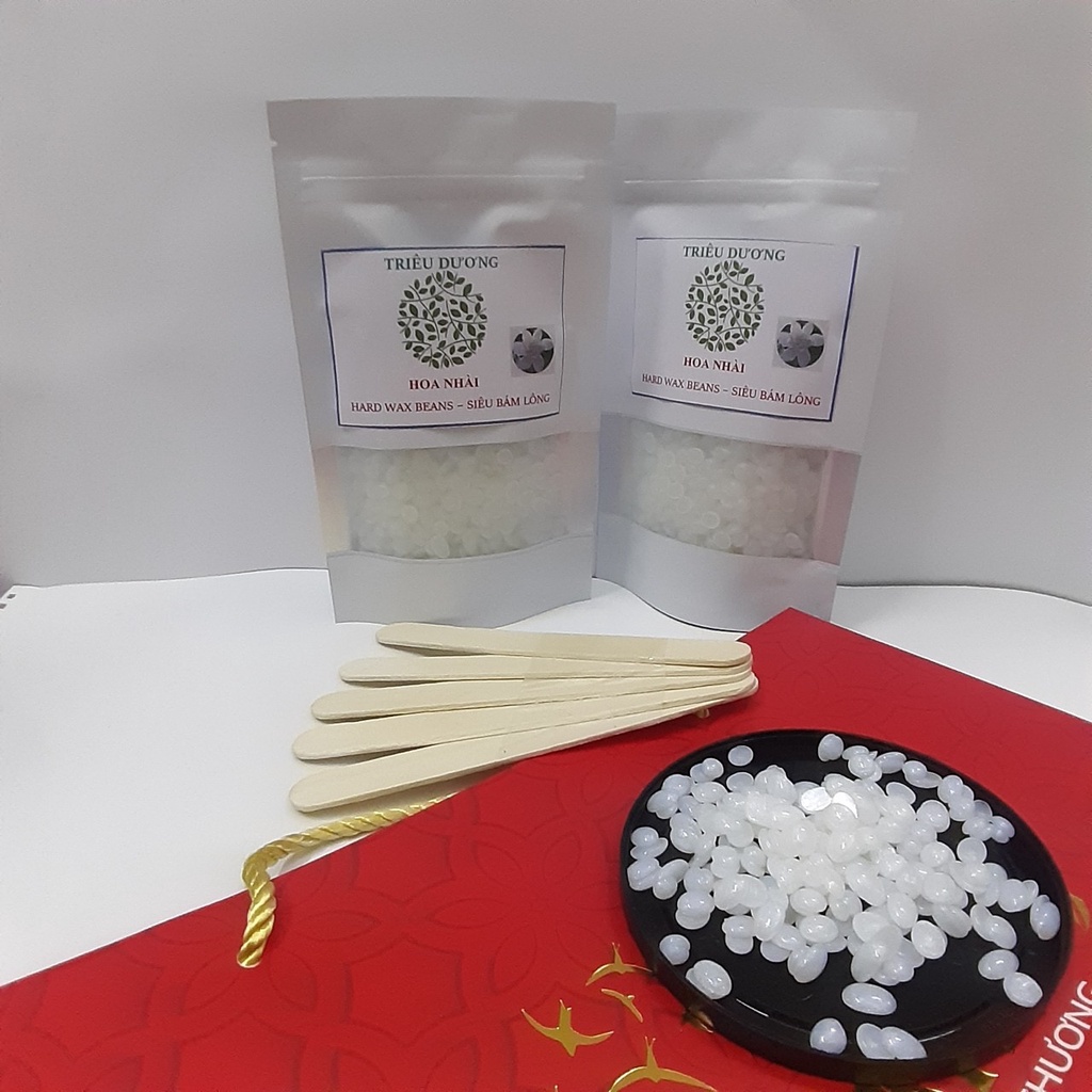 Sáp wax cao cấp HƯƠNNG HOA NHÀI TD bịch túi zip bạc 100gr, bám lông đi lông hiệu quả. Tặng que lấy sáp.