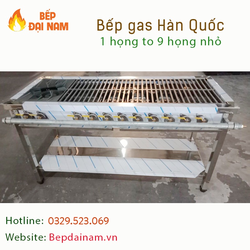 Bếp gas công nghiệp Hàn Quốc nhiều họng, công suất cao