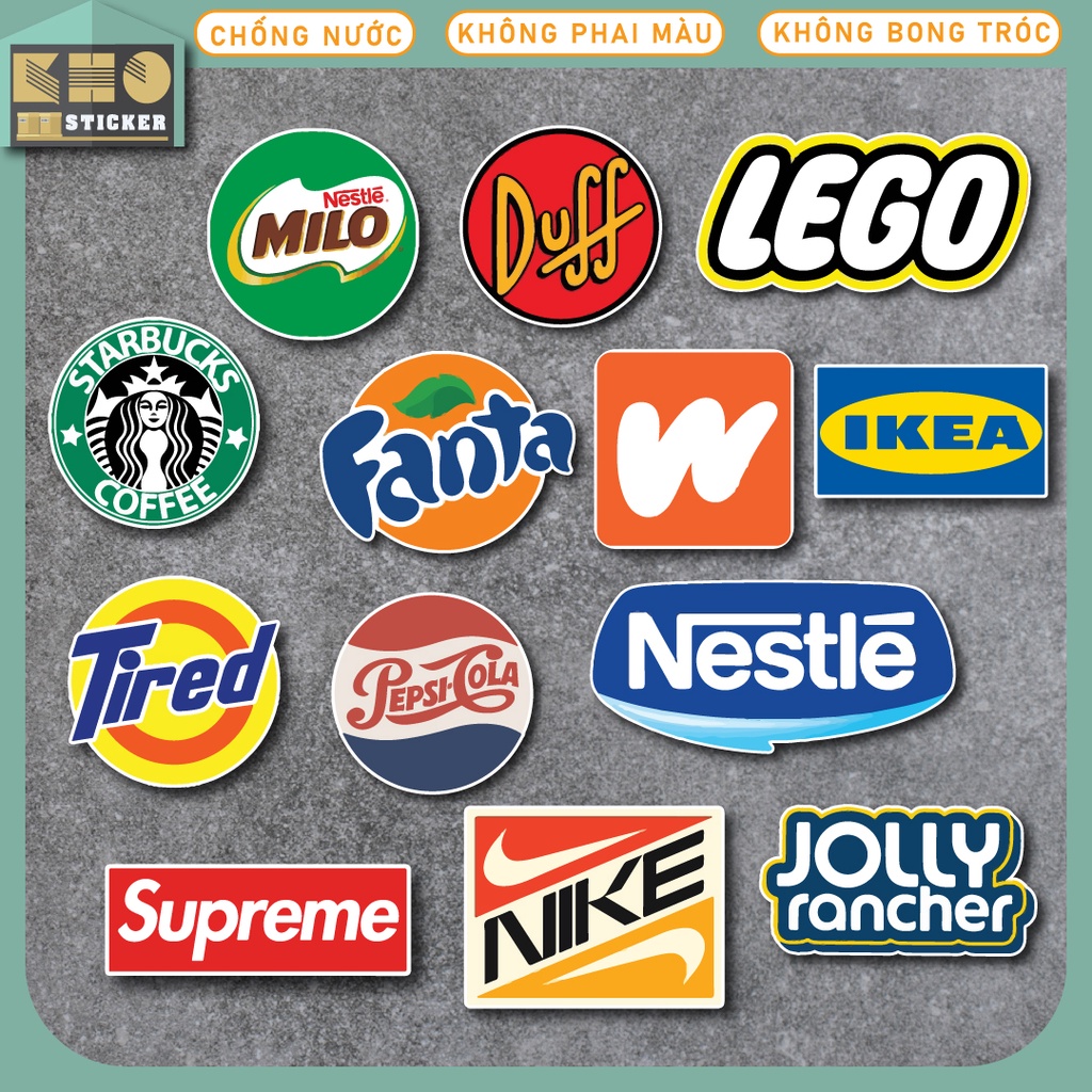 Combo 50 Sticker Vintage Brand 1 chống nước sticker dán laptop, điện thoại, đàn guitar, mũ bảo hiểm, vali. MSP: ST95