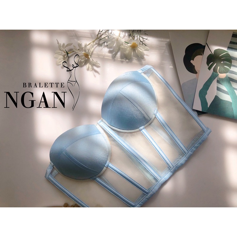 Áo bra corset trong suốt phong cách sexy mút nâng nhẹ 2-3cm