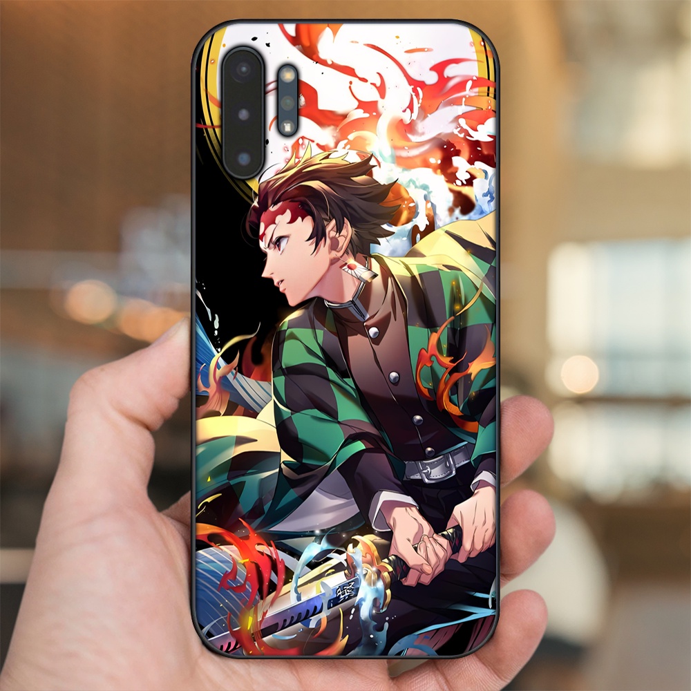 Ốp lưng Samsung Note 10 Plus viền đen in hình Tanjiro Kimetsu No Yaiba