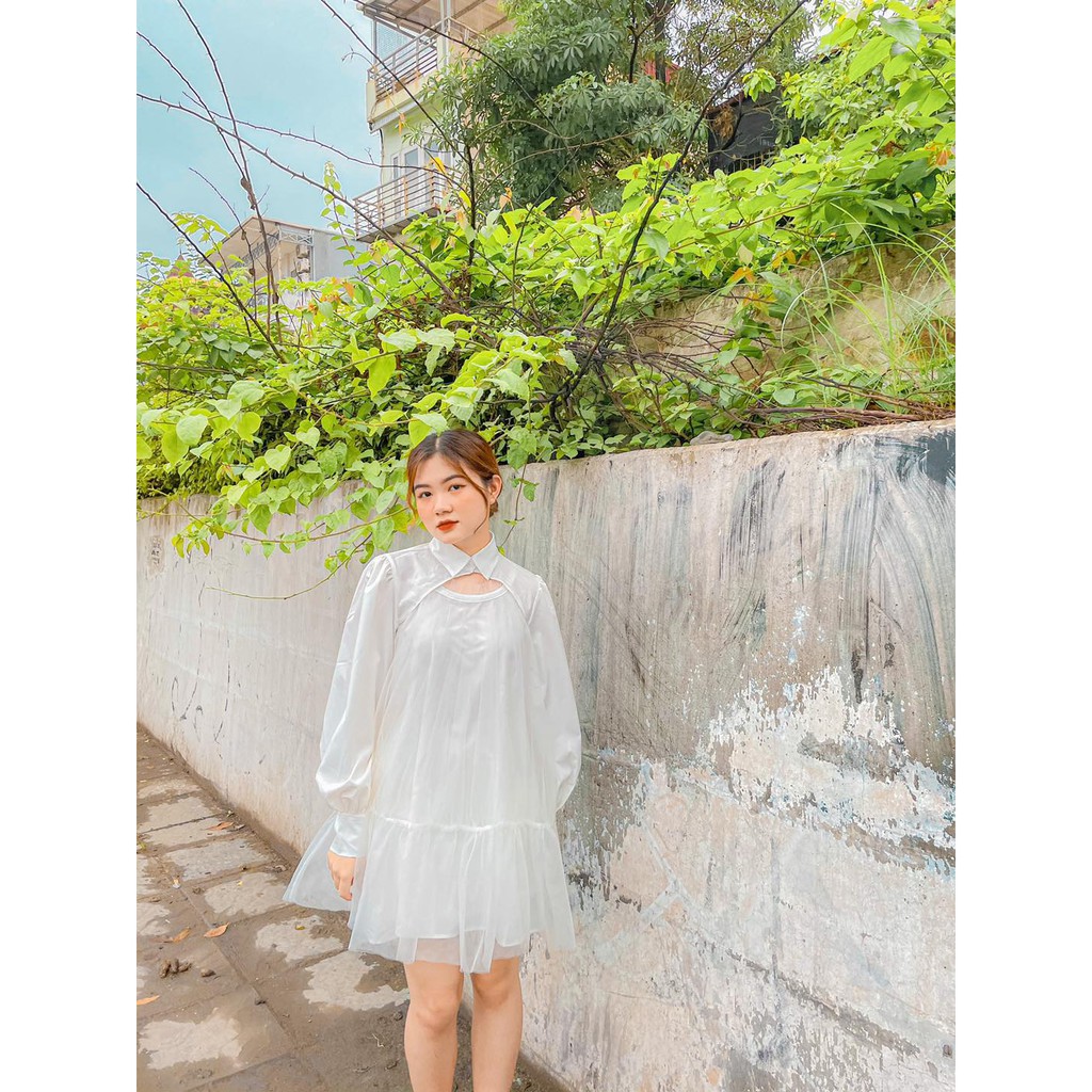 Modesty - Váy 2 dây lưới tay rời Shulle Dress