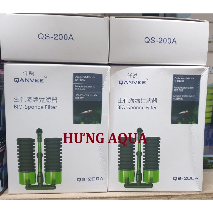 Lọc bio, lọc vi sinh, lọc sủi vi sinh, lọc bio QS-100A QS-200A cho bể cá, bể tép, bể thủy sinh (2 bầu lọc)