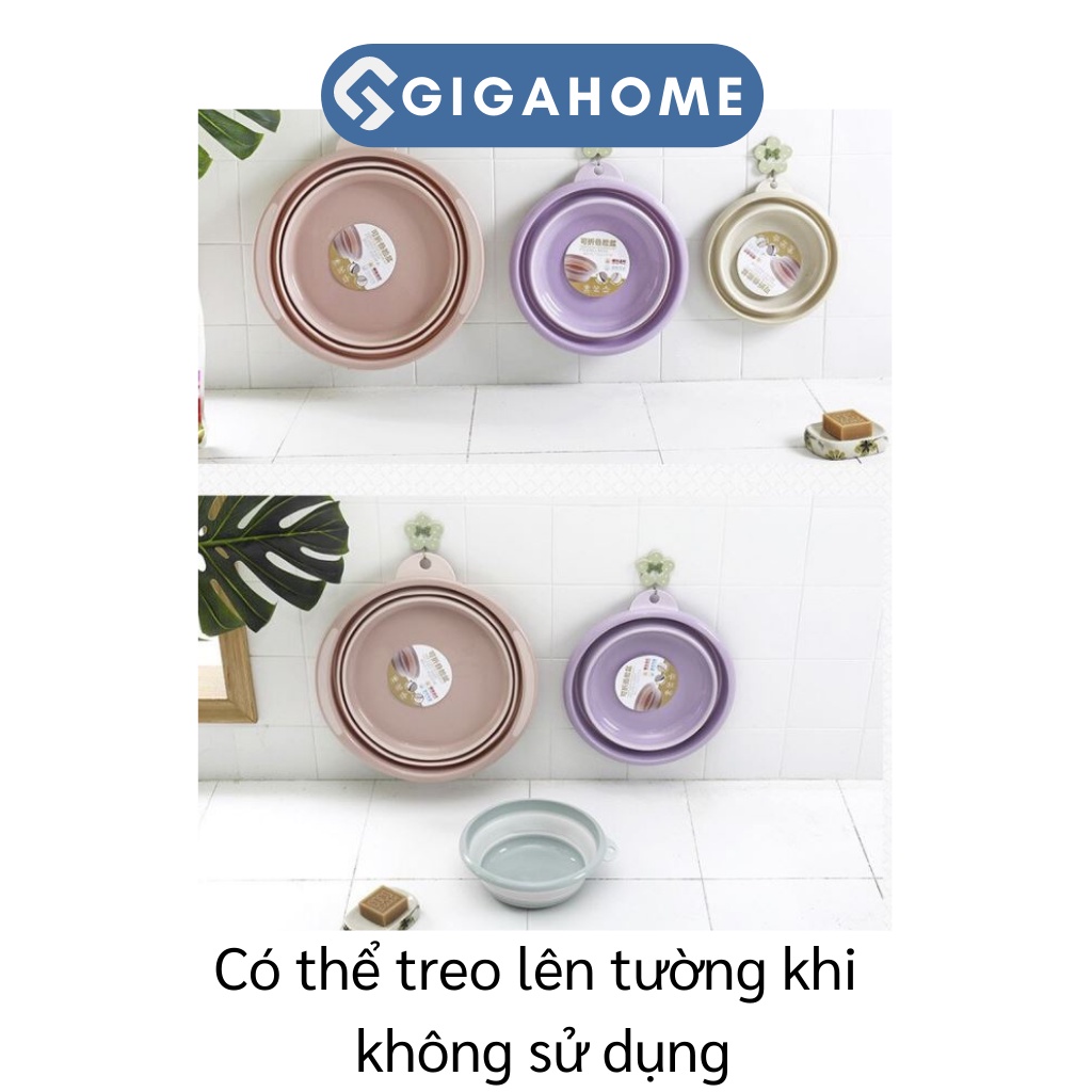 Thau Chậu Rửa Mặt Xếp Gọn Silicone Mang Đi Du Lịch, Cho Sinh Viên GIGAHOME Loại Nhỏ 5809