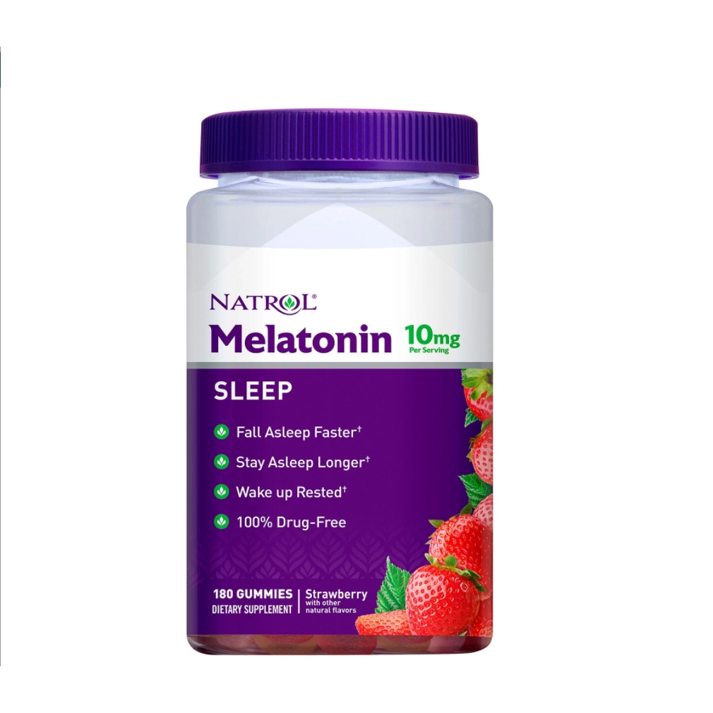 Kẹo dẻo hỗ trợ giấc ngủ Natrol Gummies Melatonin 10mg