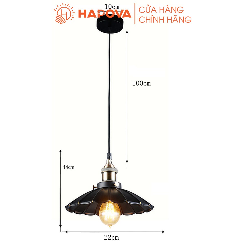 Đèn thả trần trang trí nhà quán cà phê HAPOVA HELGA 5055 + Kèm bóng Edison