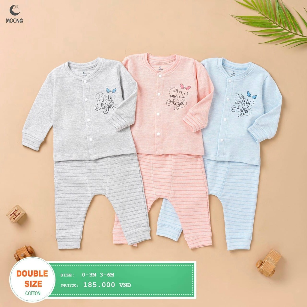 Bộ sơ sinh MOON nỉ dày thu đông cài chéo nỉ ấm (moon) MOON@ Việt Nam