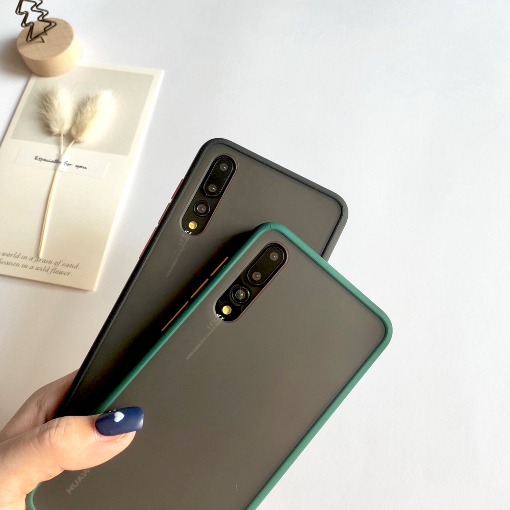 Ốp điện thoại mặt nhám trong suốt chống sốc cho OPPO Realme 5/5 Pro/X2 Pro/X2 Realme XT/X/C2/Q/2 Pro/U1