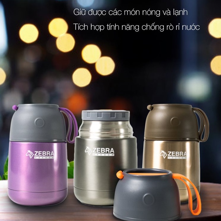Bình giữ nhiệt ,ủ cháo zebra 650ml Thái Lan cao cấp-123006- 8 màu