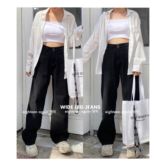 QUẦN BLACK WIDE LEG JEANS