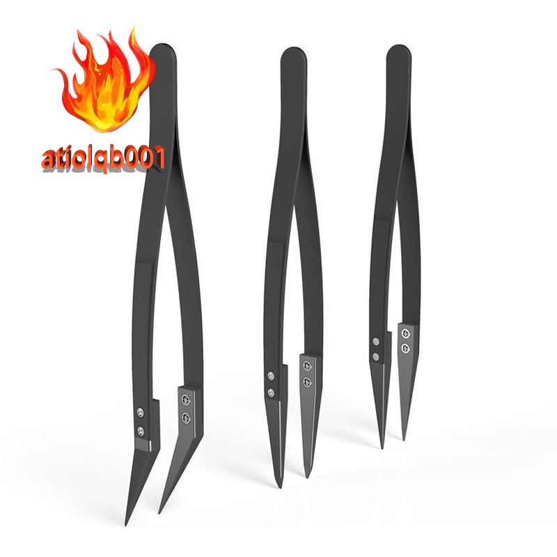 Set 3 nhíp chuyên dụng sửa chữa linh kiện điện tử chống nhiễm từ chống nhiệt tốt