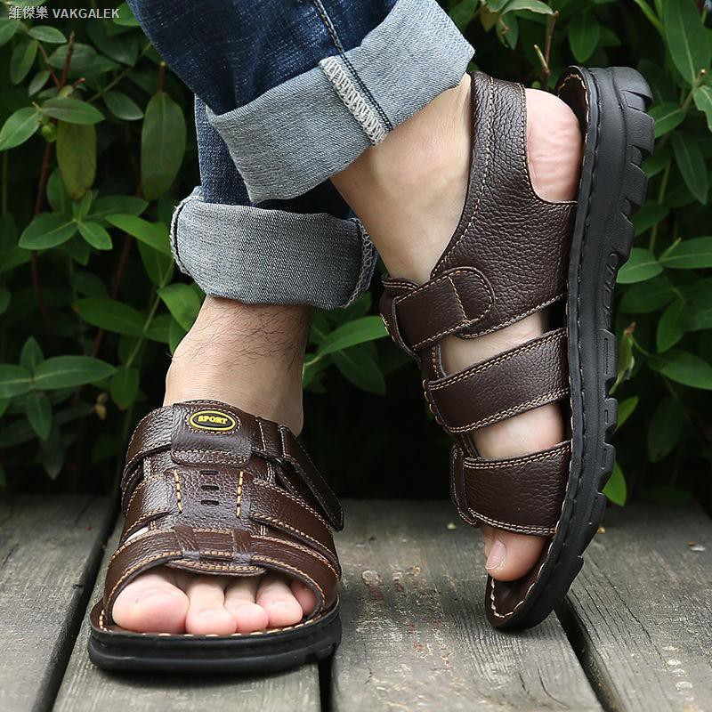 Giày Sandal Da Mềm Dày Dặn Size Lớn Cho Nam