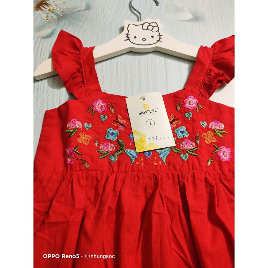 Váy thô mềm Sapodill cánh tiên thêu cho bé gái