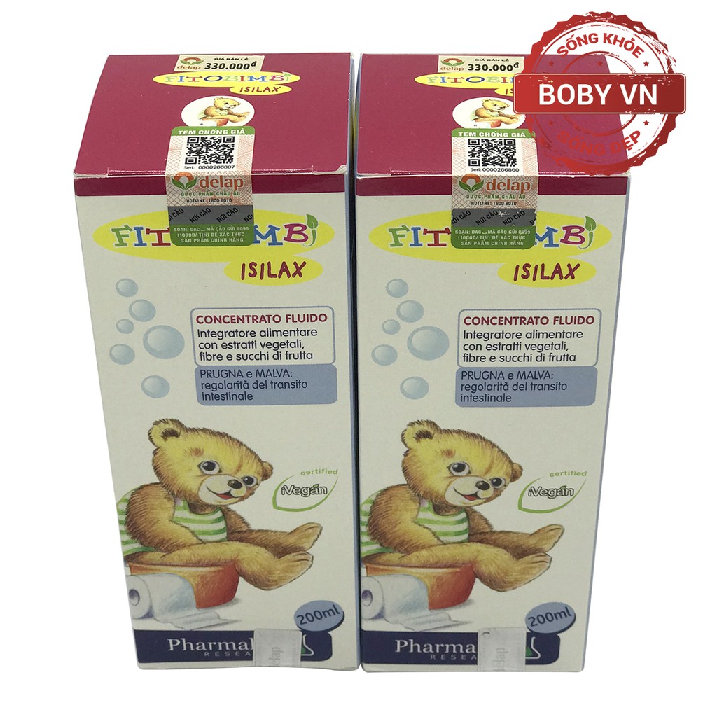 Fitobimbi Isilax bổ sung chất xơ hòa tan giảm táo bón cho bé - Lọ 200ml - Boby