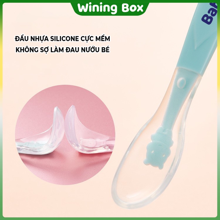 Thìa nạo hoa quả ăn dặm 2 đầu cho bé kèm hộp đựng Baby Duckyy 2024 Winingbox