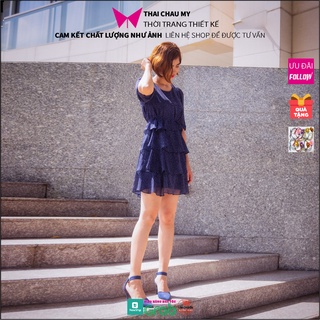 Đầm dự tiệc sang chảnh form rộng, đầm bầu dáng suông thời trang công sở Thái Châu Mỹ