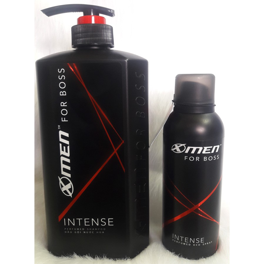 Combo Gội X-Men For Boss 650g + Xịt X-Men For Boss Intense 150g