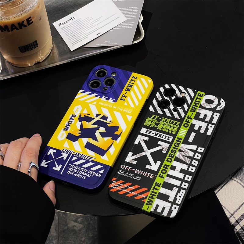Ốp Điện Thoại TPU Mềm Chống Sốc In Logo OFF White Cho iPhone 13 12 11 Pro Max X XR XS Max 7 8 Plus