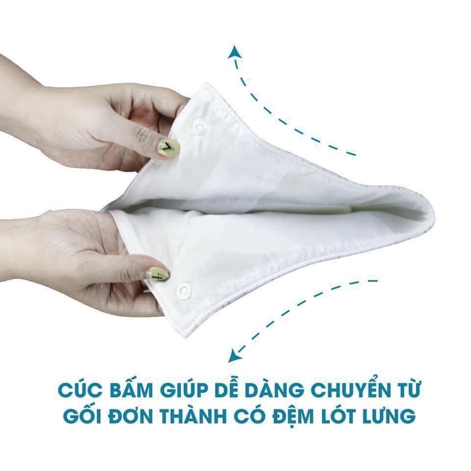 FREE SHIP !!! Gối lõm bambo ComfyBaby chống bẹt đầu cho bé ruột cao su non vỏ sợi tre