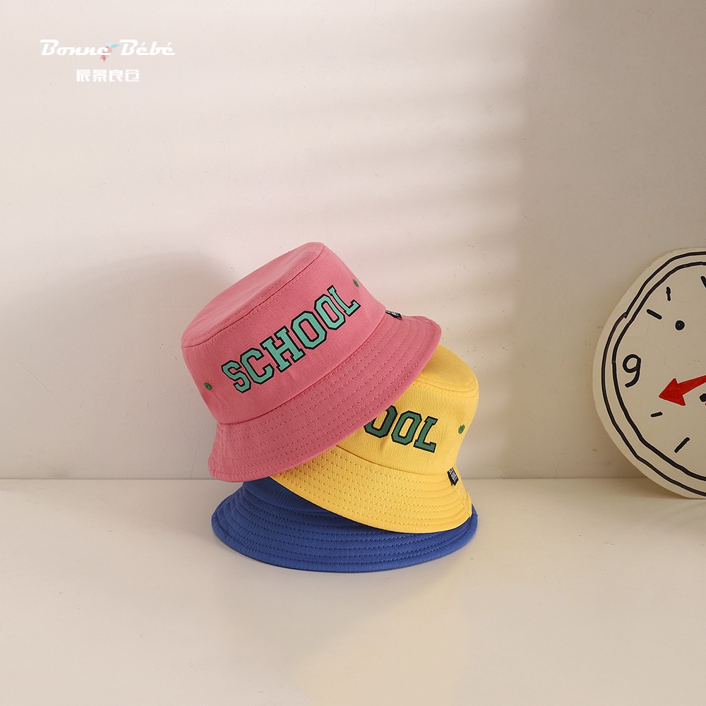 Nón Tai Bèo Chống Nắng Màu Trơn In Chữ Thời Trang Hàn Quốc Mới 2022 Cho Bé