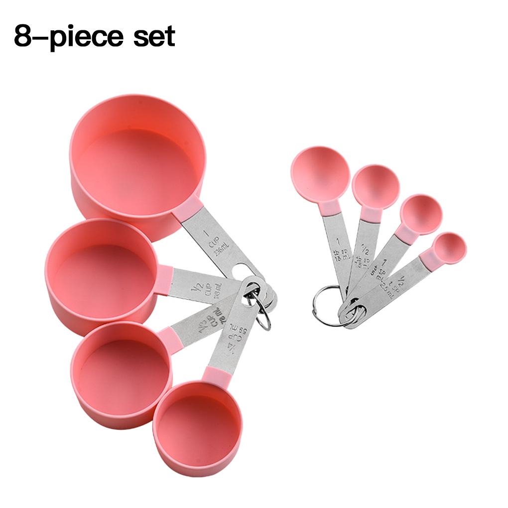 8pcs Stainless Steel Measuring Cups Spoons Kitchen Baking Cooking Tools Set