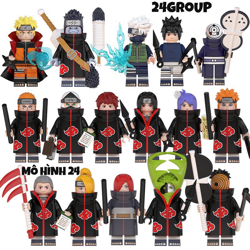 ❦Mô Hình Lắp Ráp Lego anime Nhân Vật Hoạt Hình Naruto AKATSUKI kakashi uchiha itachi sasuke sakura obito madara hokage