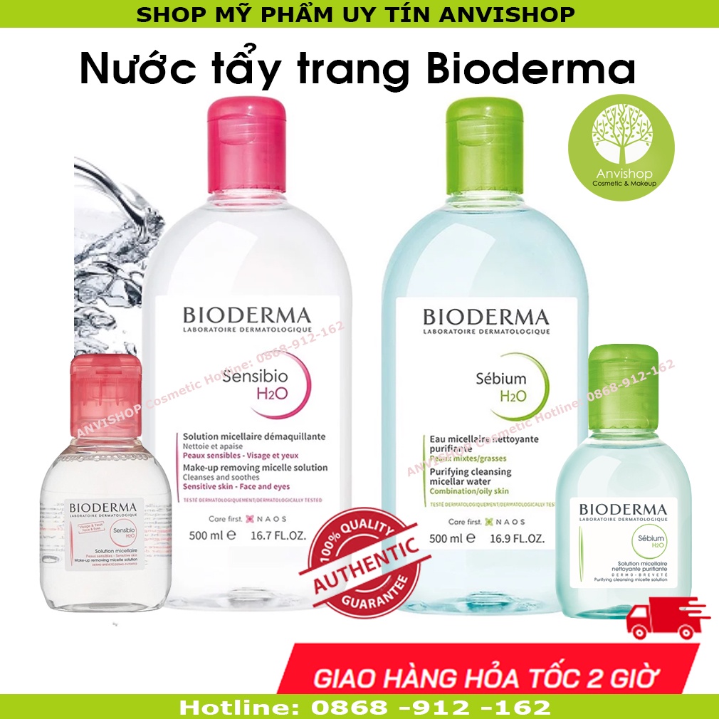 Nước tẩy trang Bioderma H2O Pháp ANVISHOP