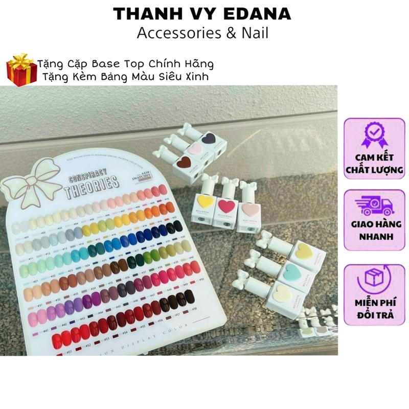 Sơn gel Macaron 58 màu, Sét sơn gel tặng kèm bảng màu [Thanh Vy Nail]