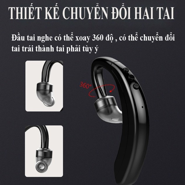 Tai Nghe Bluetooth S109 - Thiết kế thể thao, gọn nhẹ - Kiểu dáng móc vành tai - Có quà tặng