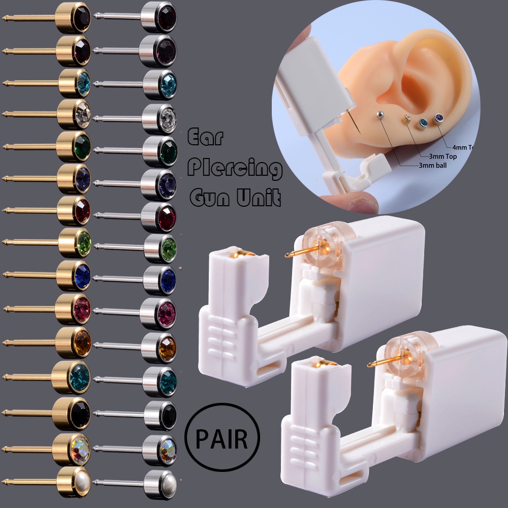 Bộ Súng Bắn Khuyên Tai Và Khuyên Tai Đính Kim Cương Dùng Một Lần Chuyên Nghiệp