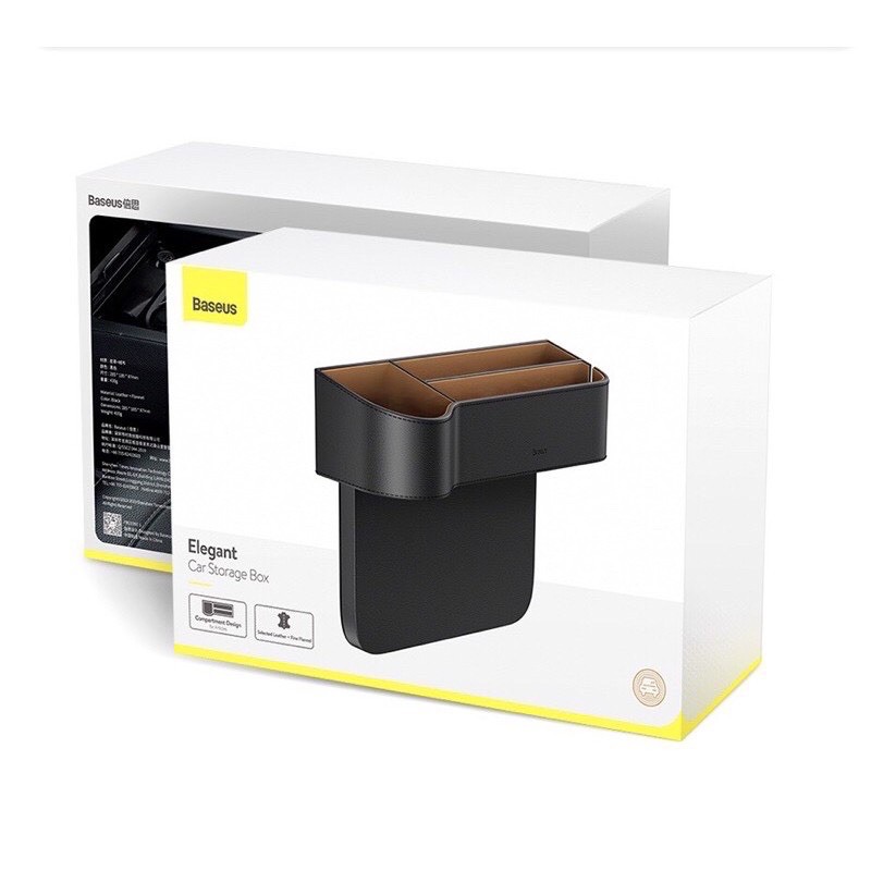 ✅giảm giá - khay để đồ cạnh nghế oto tiện lợi gọn gàng baseus bằng da xịn