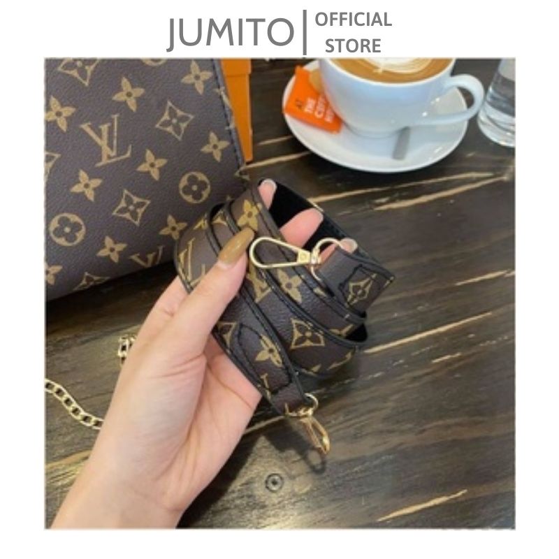 Túi xách nữ 2 in 1 Eo Vì đeo chéo đeo vai dây xích dây da thời trang JUMITO AA2058