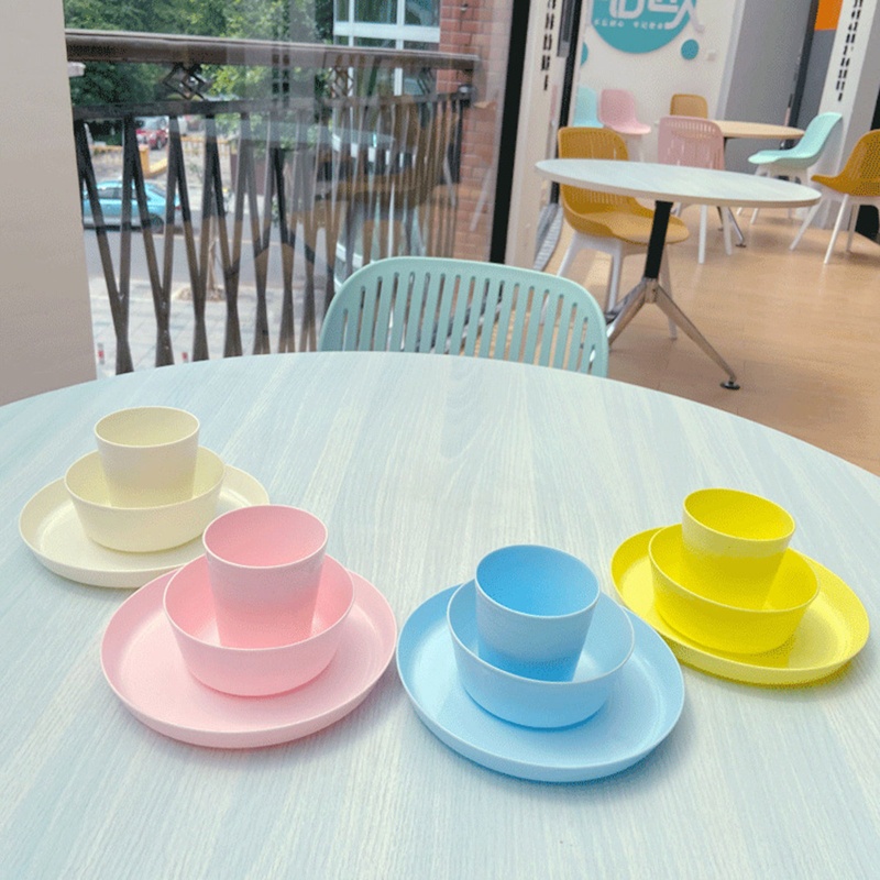 Set 12 Chén Dĩa Ăn Cơm / Trái Cây Bằng Nhựa Không Vỡ Dùng Được Trong Lò Vi Sóng sa