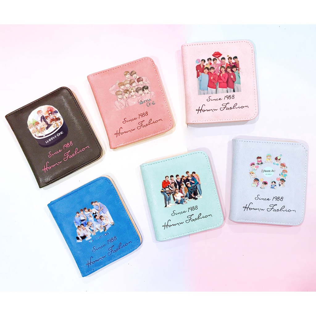 Ví twice wanna one exo da lộn dạng ngắn VLNI16 bóp cầm tay bóp cầm tay